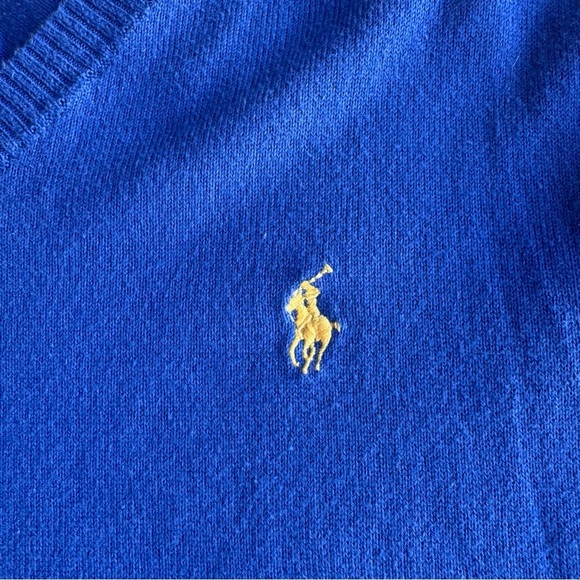 Polo Ralph Lauren Youth Boys Pullover V-Neck Sweater Size XL 18/20 Royal Blue - Picture 4 of 4